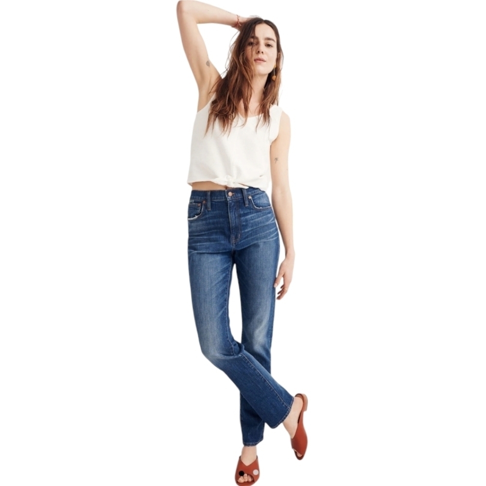 Madewell High-Rise Slim Boyjean in Milton Wash EUC